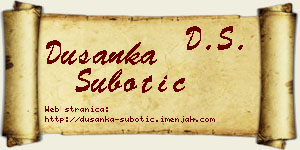 Dušanka Subotić vizit kartica